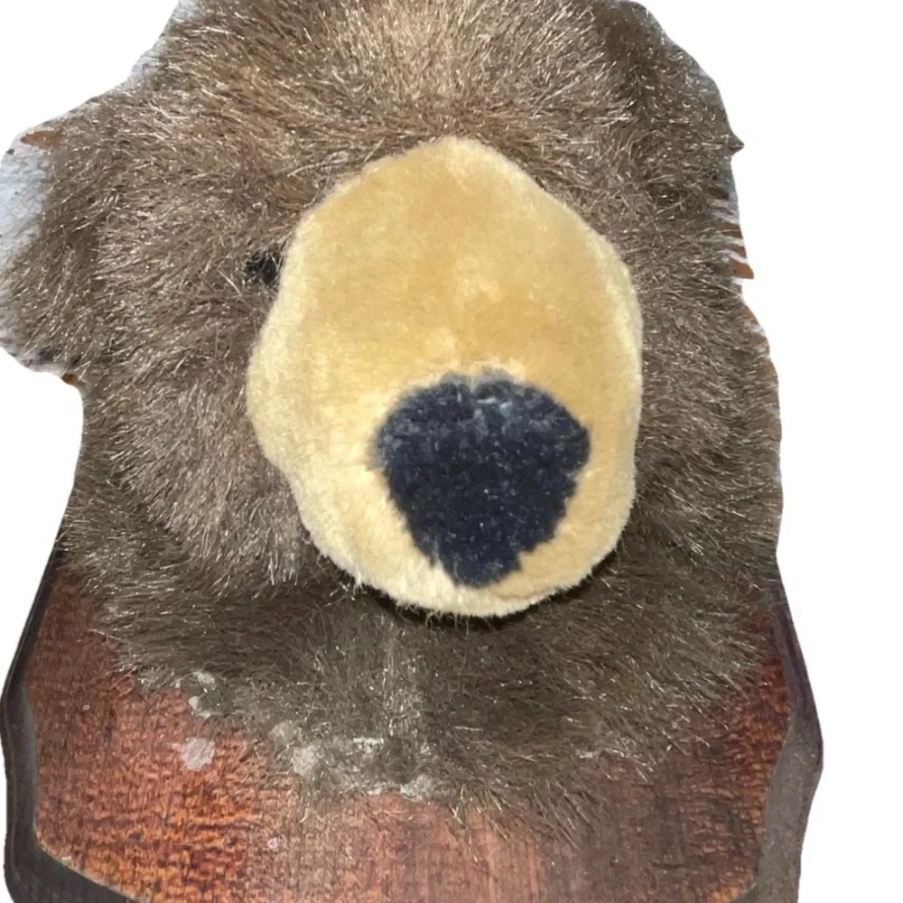 Plush mounted animal heads. Kids room - cabin  humor